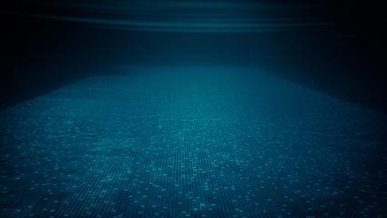 Underwater in a dark swimming pool