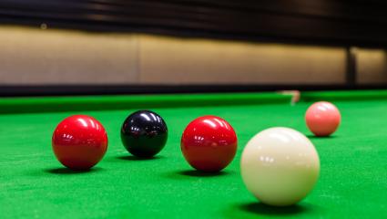 Snooker balls on a table