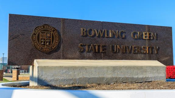 The entrance sign at Bowling Green State University