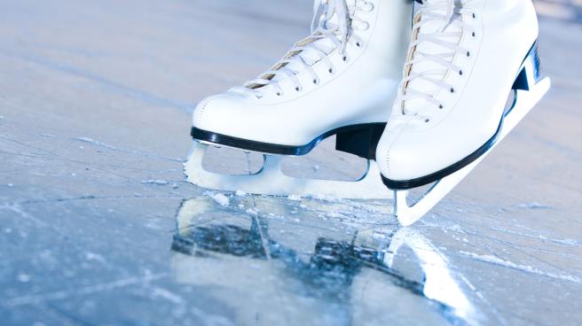 Pair of white ice skates