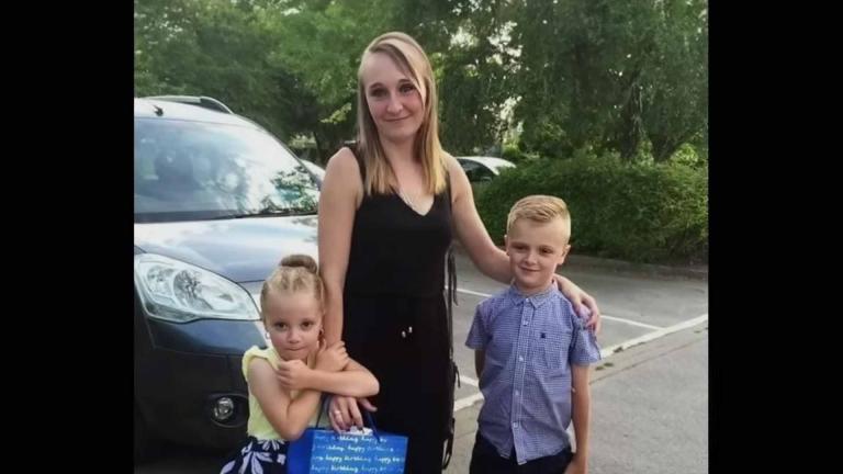 Terri Harris with her two young children