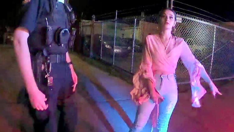 Police bodycam footage of Kionee Cavasos