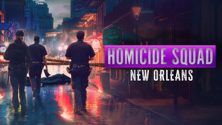Police officers attending a crime scene in New Orleans