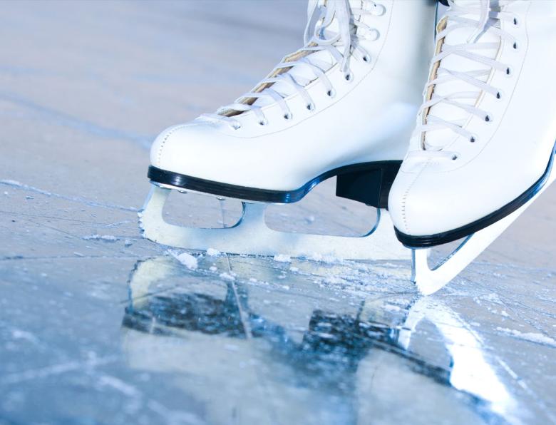 Pair of white ice skates