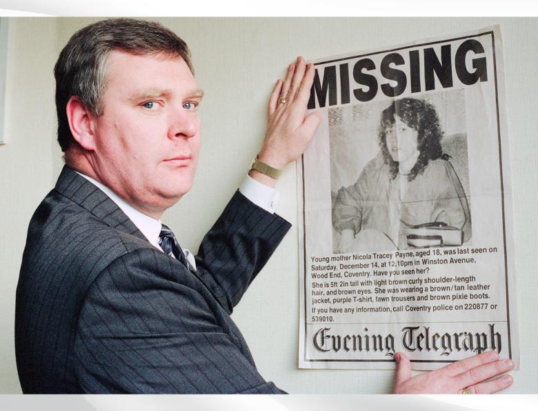 A missing person poster being unveiled for Nicola Payne
