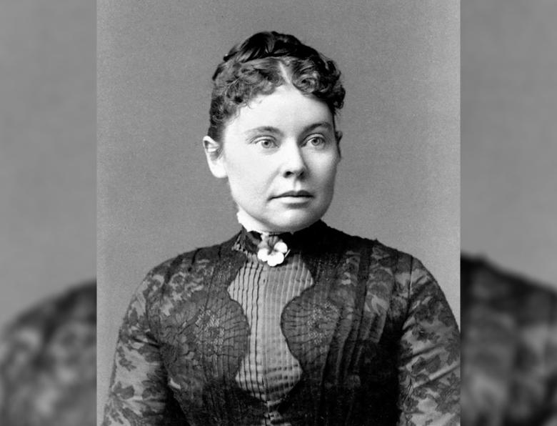 Black and white photograph of Lizzie Borden