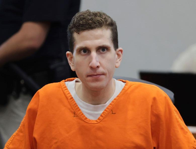 Bryan Kohberger sits in an orange prison jumpsuit during his sentencing hearing