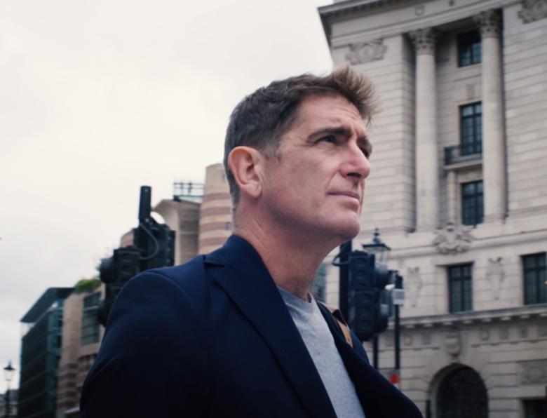 Marcel Theroux in the 'Bank' area of London