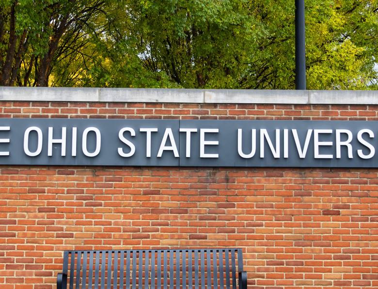 An entrance sign at Ohio State University