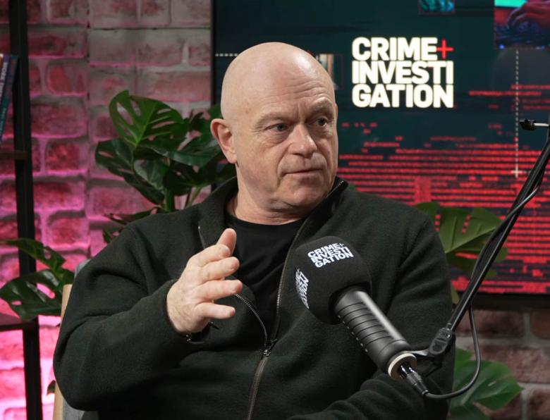 Ross Kemp speaking on a Crime+Investigation podcast