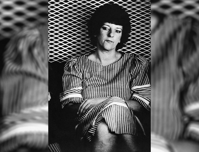 Genene Jones beng transported in a prison van