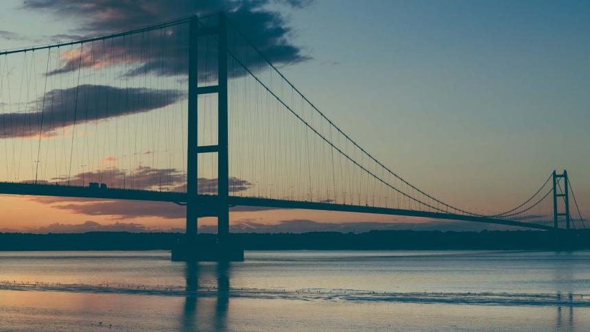 The humber bridge over the humber estuary