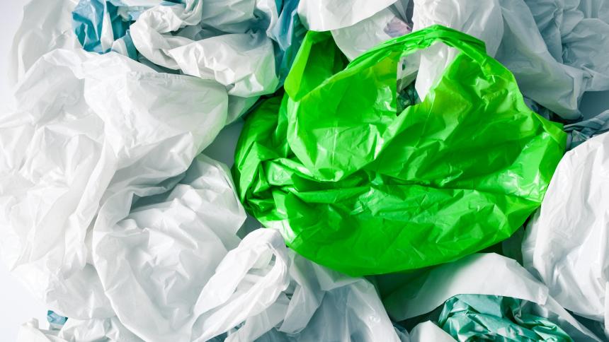 A stock photo showing plastic carrier bags
