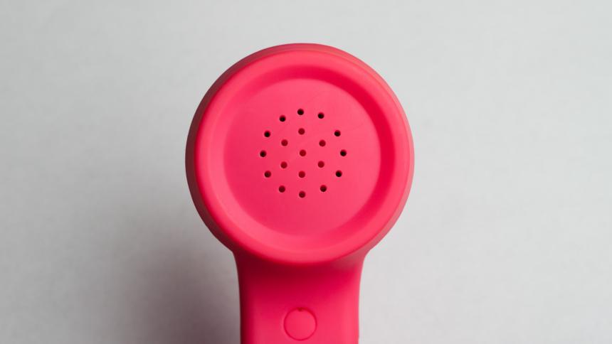 A stock photograph of a telephone handset