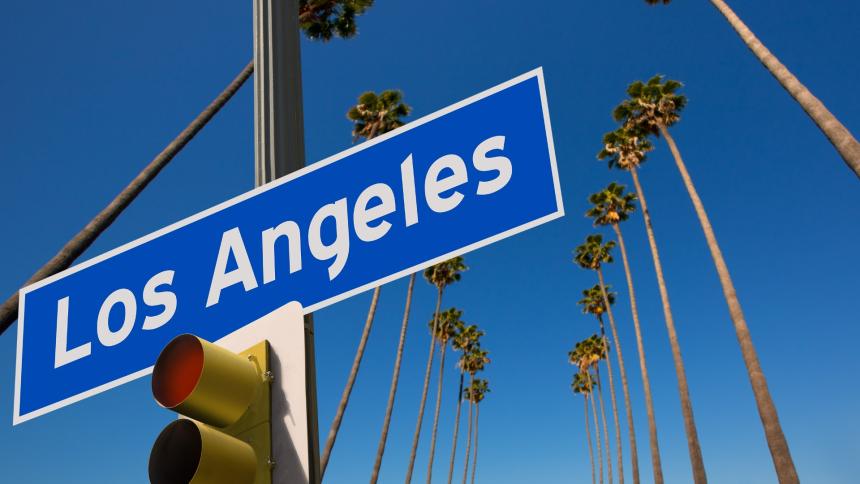 A US road sign for Los Angeles