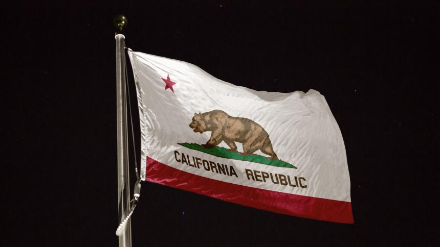 A stock photo of the Californian flag, USA
