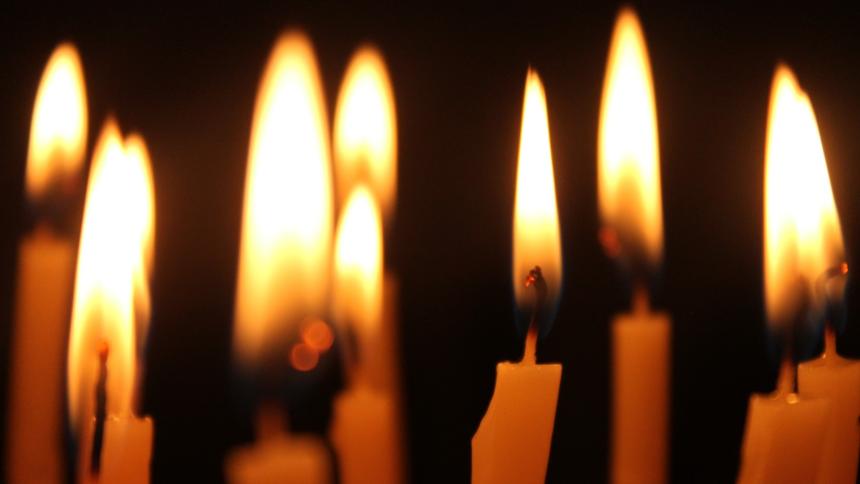 A stock photo of lit candles