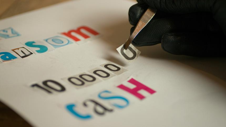 A stock photo of a fictional ransom note