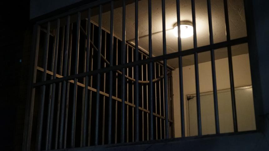 A photograph of a jail cell