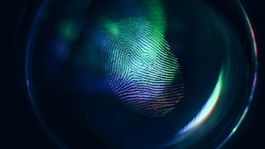 A graphic showing a fingerprint