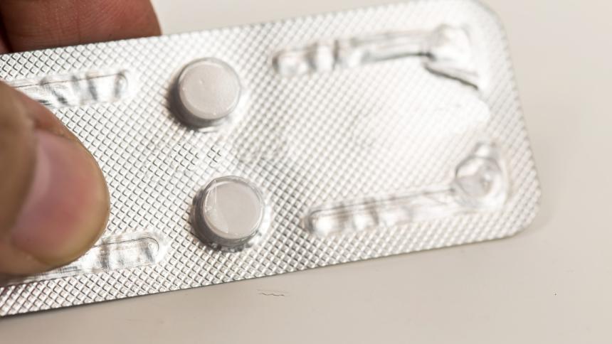 A photograph showing a contraceptive pill, also called the morning after pill