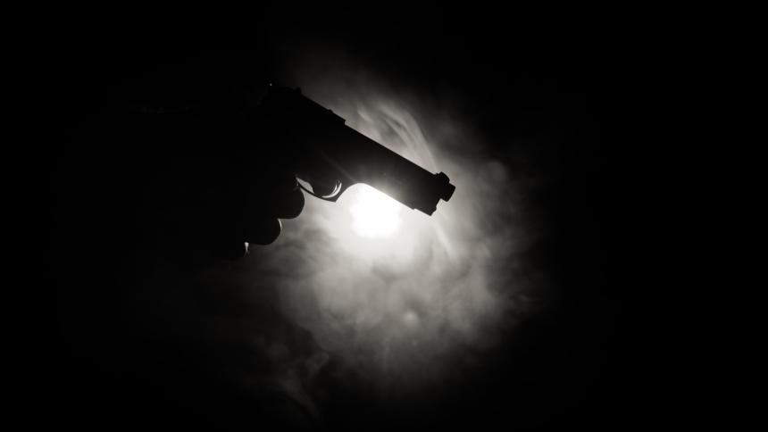 A graphic depiction of a smoking gun