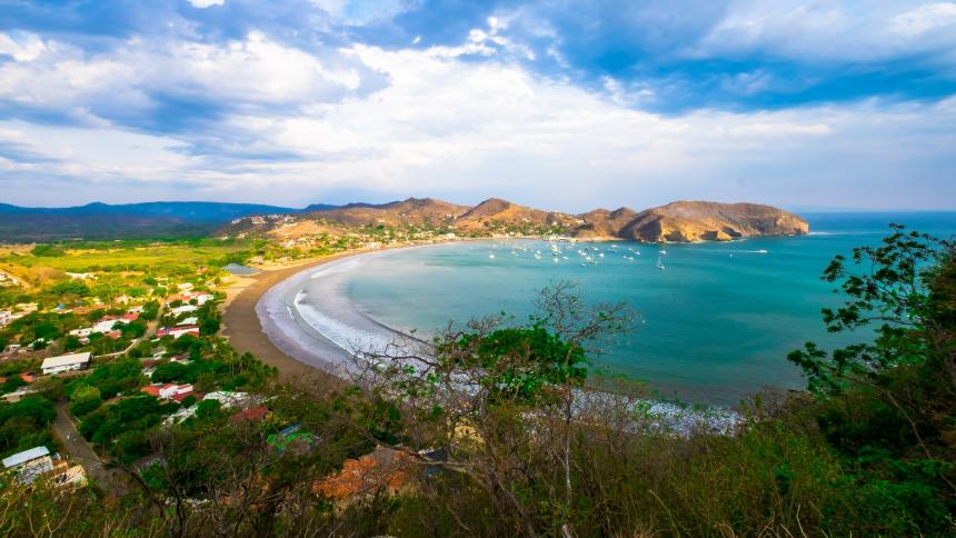 A stock photograph of San Juan del Sur, southwest Nicaragua.