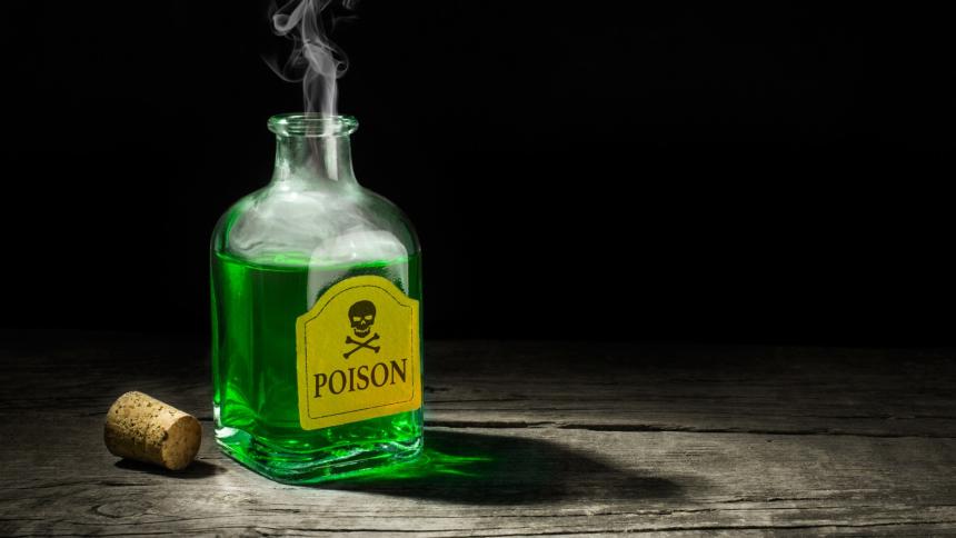 A stock image of a bottle of poison