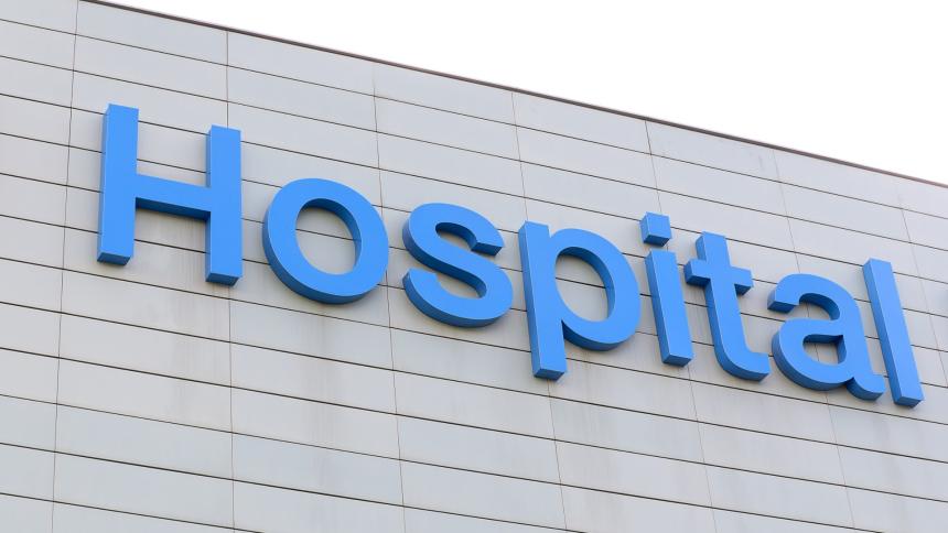 A stock image of a hospital sign