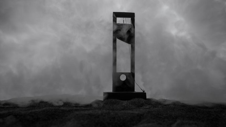 A stock image of a guillotine