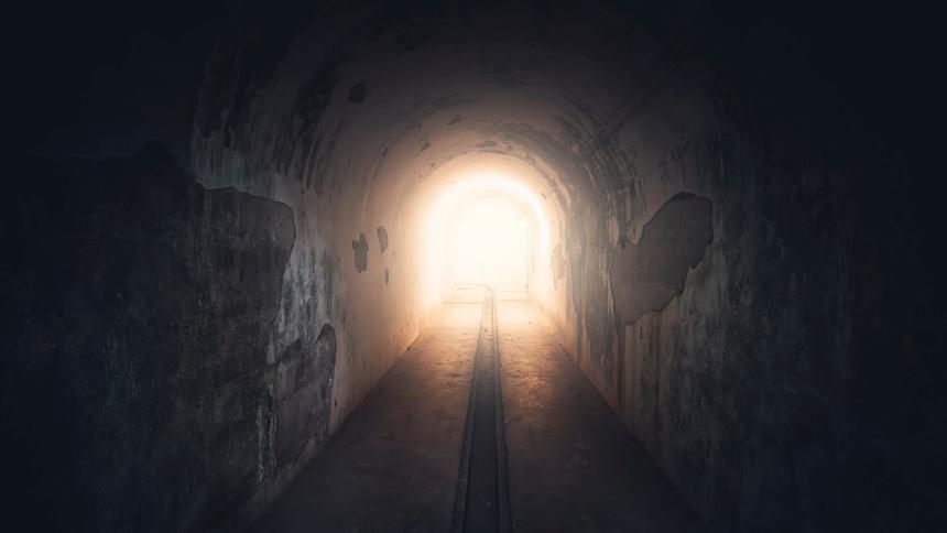A stock photo of a generic tunnel / bunker image