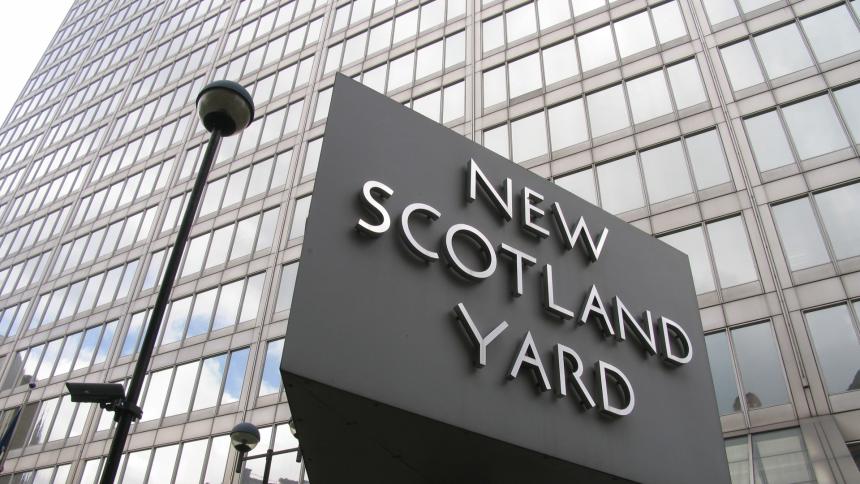 A stock image of 'New Scotland Yard' headquarters in Westminster, London.