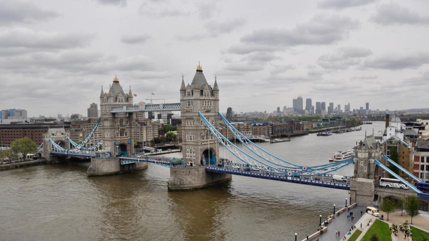 A stock image of Tower Bridge, London, UK