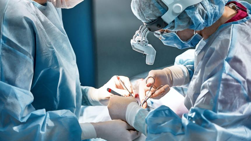 A stock photo showing a person undergoing a plastic surgery operation