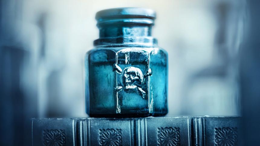A stock image of a bottle of poison