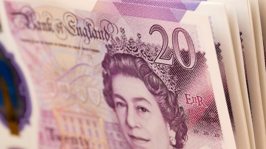 A stock image of British bank notes