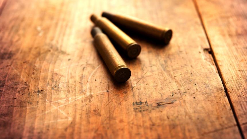 A stock photo of bullet casings