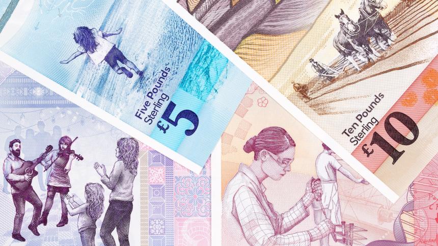 A stock photo showing Northern Irish bank notes