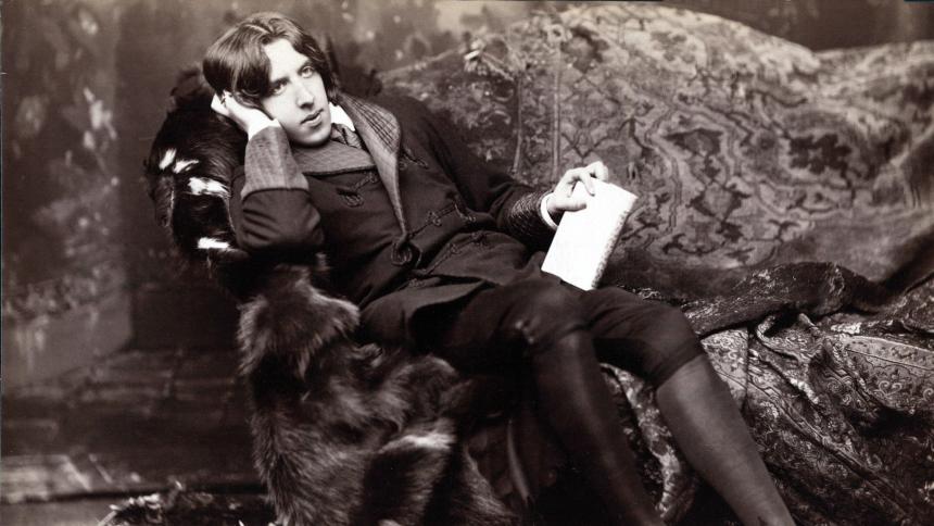 A stock photo of Oscar Wilde, (1854-1900) Irish literary genuis. This photo comes from an 1882 studio portait by Napoleon Sarony.