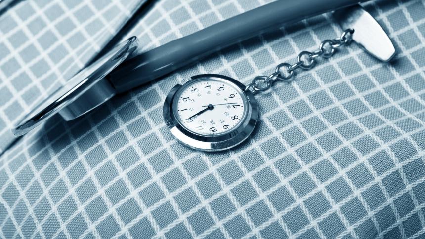 A stock image of a nurse's watch