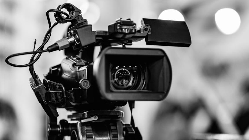 A stock photo of a television broadcast camera