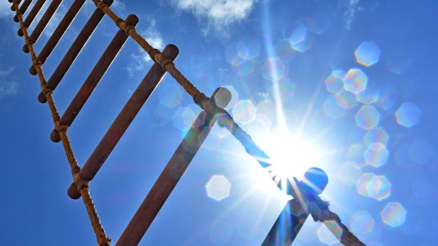 A stock image of a rope ladder