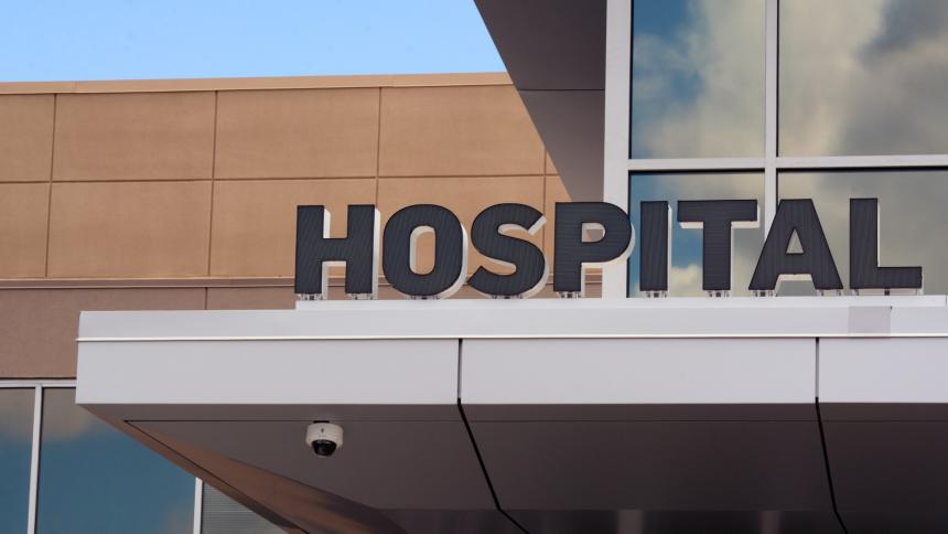 A stock image of a hospital sign