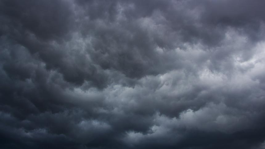 A stock photo showing storm clouds in the sky