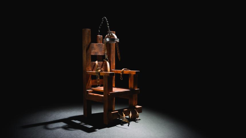 A stock photo of an electric chair