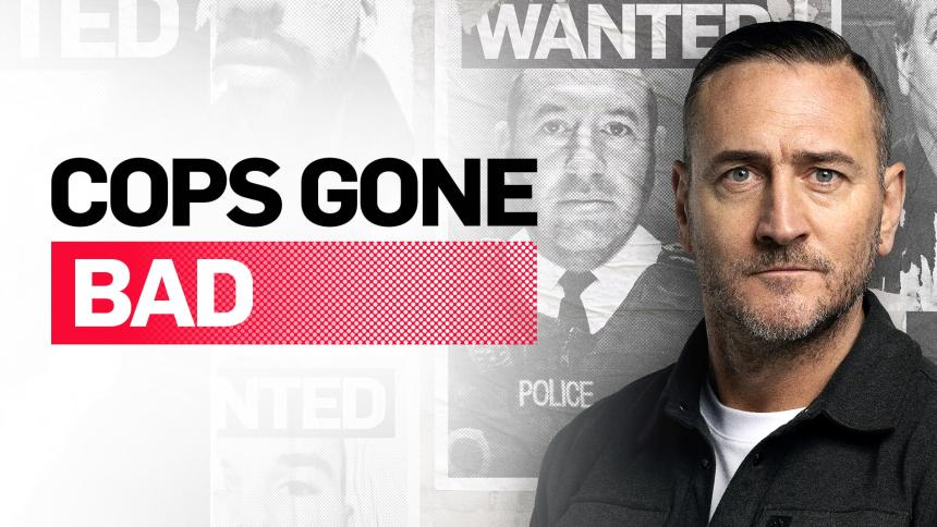 Will Mellor next to the 'Cops Gone Bad' title