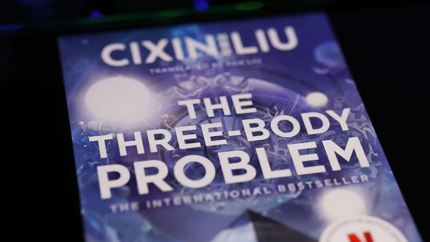 The front cover of the book 'The Three-Body Problem'