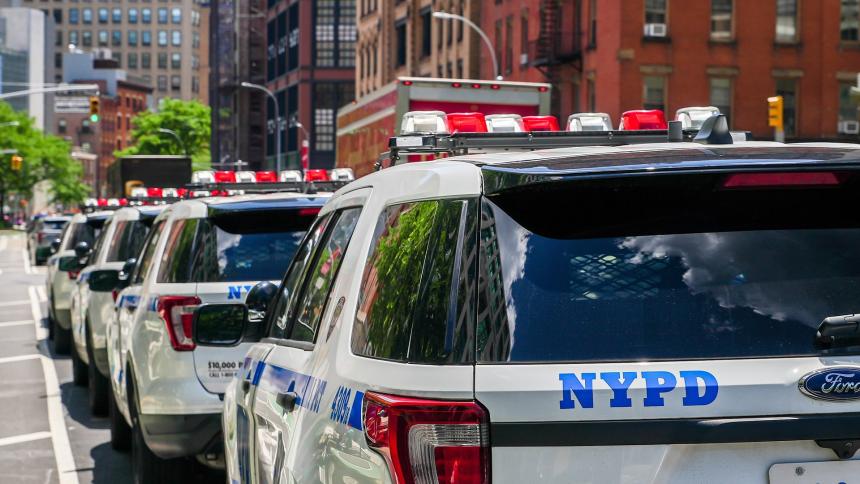 New York Police Department vehicles on the streets of New York