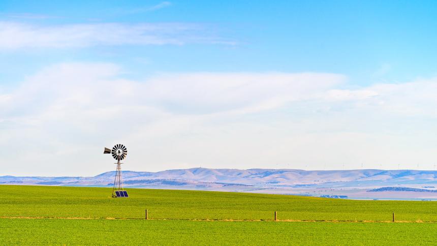 An old wind turbine in rural Australia
