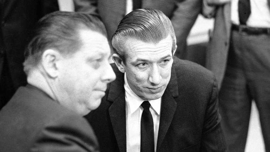 Richard Speck sits in court with his defence lawyer - Gerald Getty